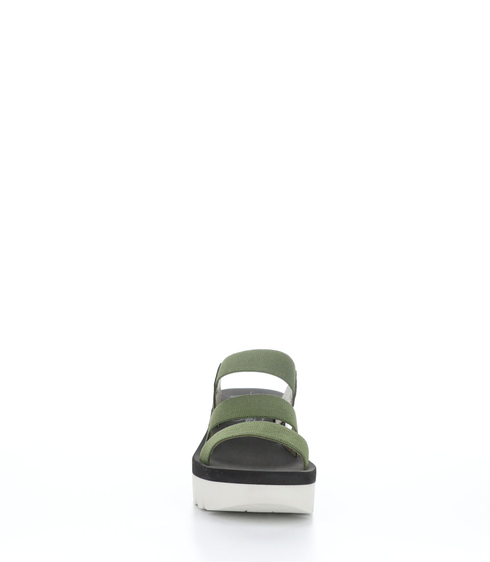 YIAN845FLY MILITARY/BLACK Wedge Sandals