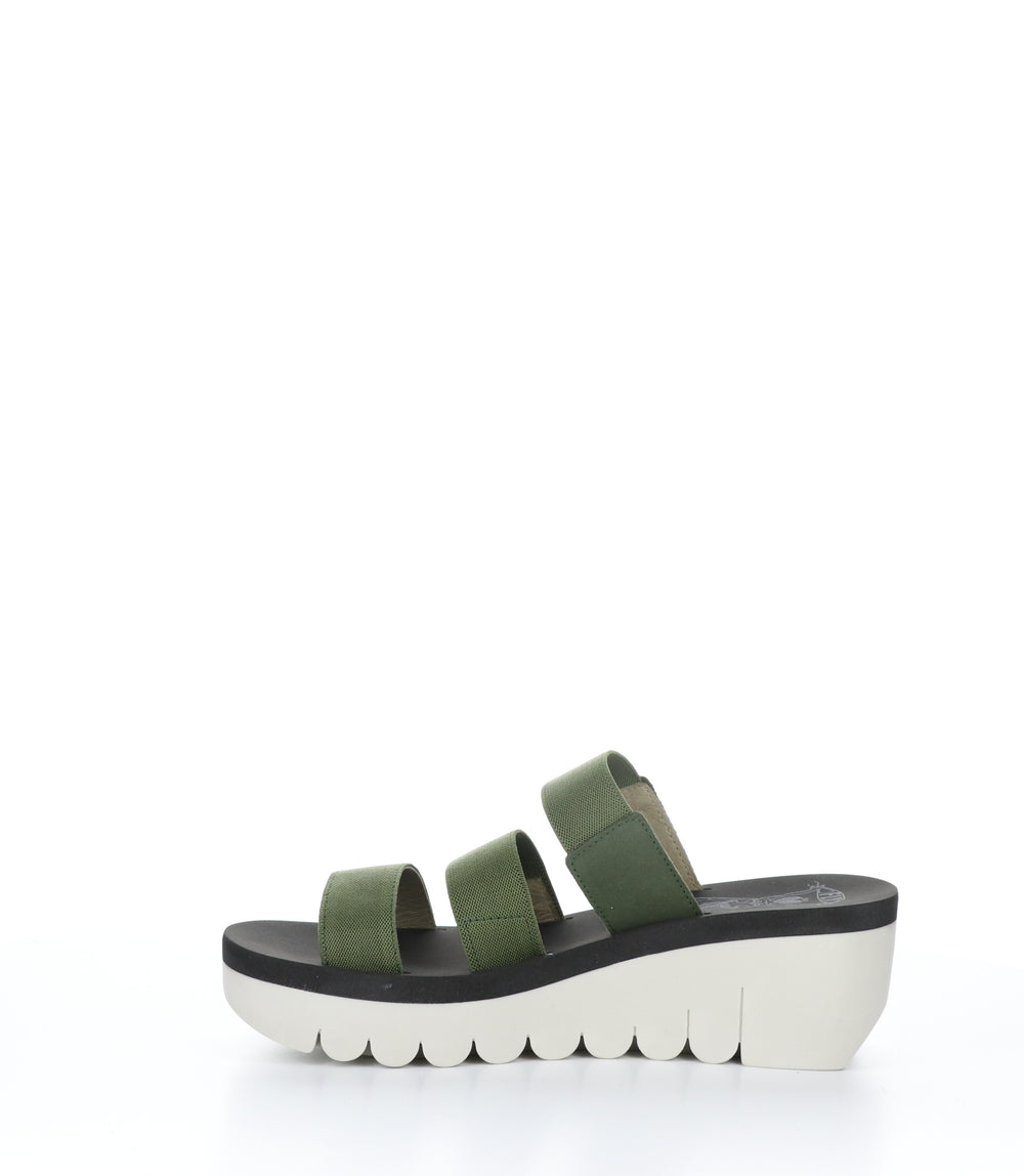 YIAN845FLY MILITARY/BLACK Wedge Sandals