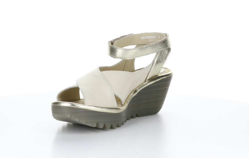 YIVI308FLY Mousse/Idra Offwhite/Gold Ankle Strap Sandals