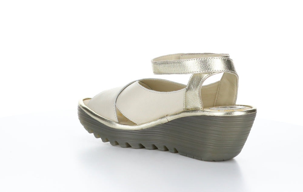 YIVI308FLY Mousse/Idra Offwhite/Gold Ankle Strap Sandals